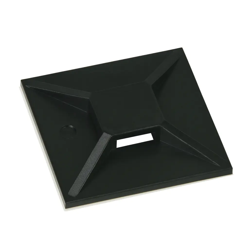 BASE CARREE AUTCOLLANTE COLLIER 28x28 NOIR (SACHET=100 PIECES)