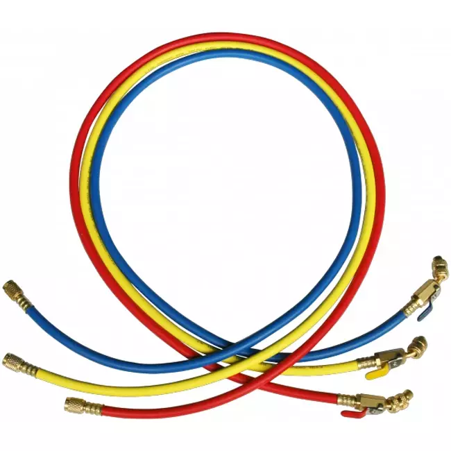 CT-360-RYB-HV 1/4-5/16 JEU DE TUYAUX FLEXIBLE 1,5M R32 AVEC VANNE D'ARRET