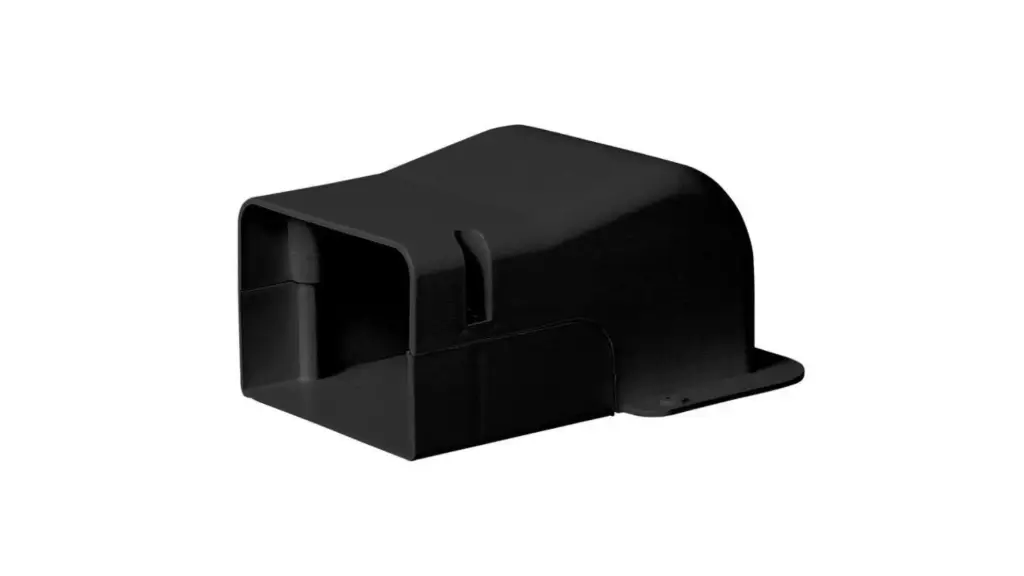 CACHE MURAL NOIR PVC AVEC ANGLE POUR SPEEDI DUCT D105 WC.105B