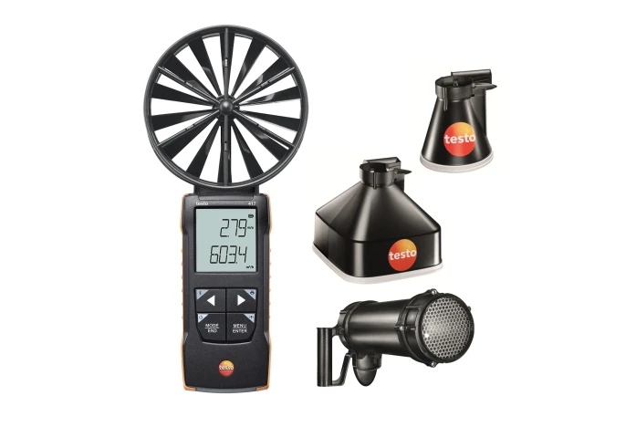 TESTO 417 SET 2 ANÉMOMETRE A HELICE AVEC CONES DE MESURE ET REDRESSEUR DE DEBIT