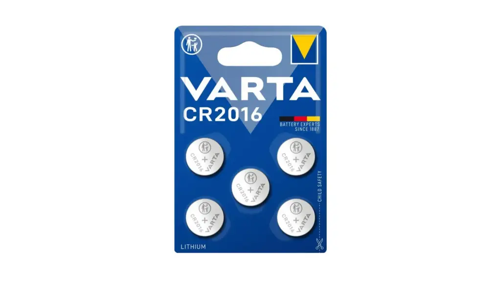 VARTA PILES BOUTON CR2016, LOT DE 5, POWER ON DEMAND, LITHIUM, 3V