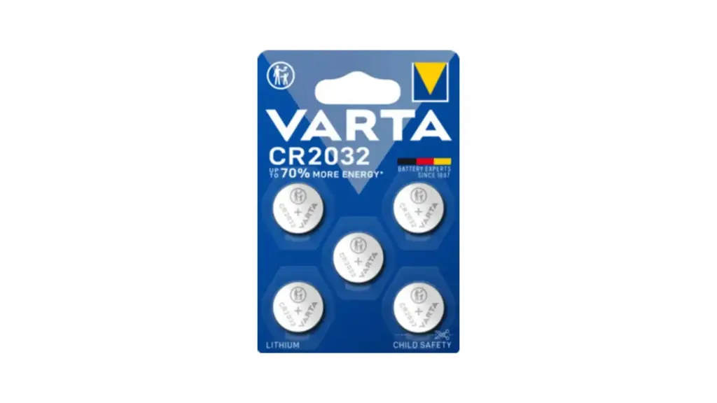 VARTA PILES BOUTON CR2032, LOT DE 5, POWER ON DEMAND, LITHIUM, 3V