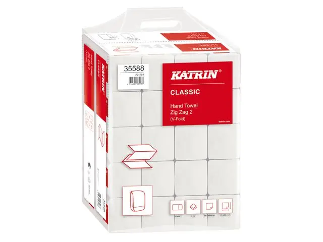 SERVIETTE MAIN ZZ 2PLIS KATRIN 2 PLIS 230x244MM - 20x200 PIECES