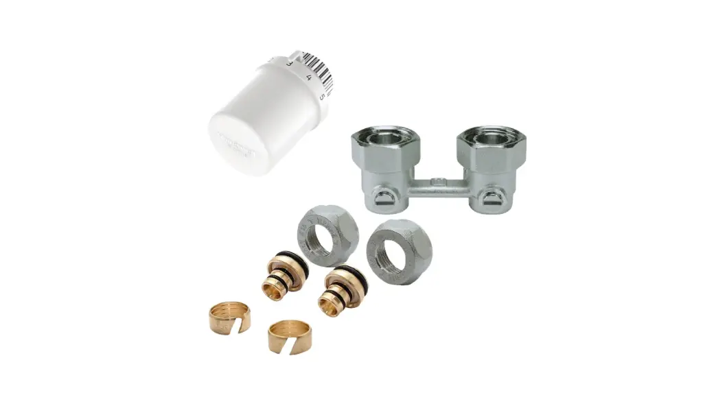 KIT BLOC H 1/2-3/4EK EQUIPE BITUBE AVEC TETE THERMOSTATIQUE THERAO ET RACCORD 16X2 
