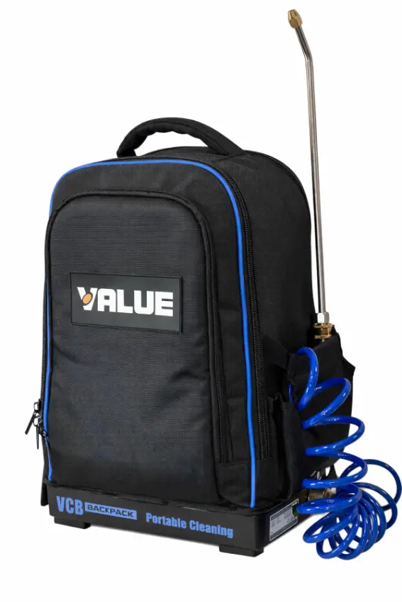 TF-VCB-1LI NETTOYEUR-PULVERISATEUR DORSAL SOUS PRESSION 16L AVEC BATTERIE 4 AH PISTOLET DE BRUMISATION ET LANCE AVEC RALLONGE