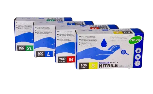 GANT NITRILE BLEU 3,5GR NON POUDRE x100 PIECES TAILLE M