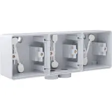 NIK70084902 BOITE EN SAILLIE - TRIPLE HORIZONTALE - ETANCHE PROJECTIONS D'EAU, ENTREE M20 DOUBLE, POUR TROIS FONCTIONS, COULEUR GREY